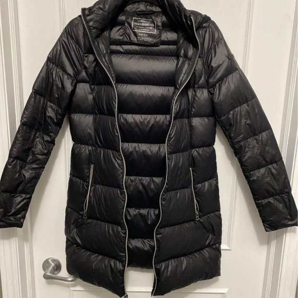 Lucky brand puffer full length parka down filled coat - Picture 2 of 9